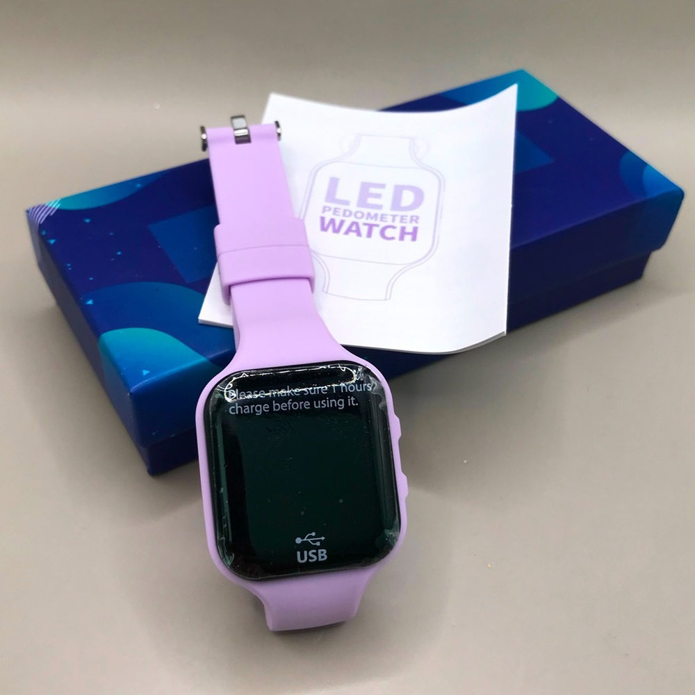 Lilac LED Step Counter & Watch